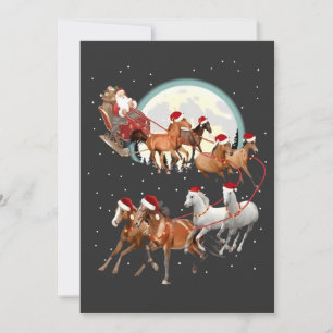 Kerstman rijdt paarden Paardenslee Equestrian Kaart