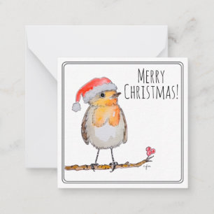 Kerstman Robin Notitiekaartje