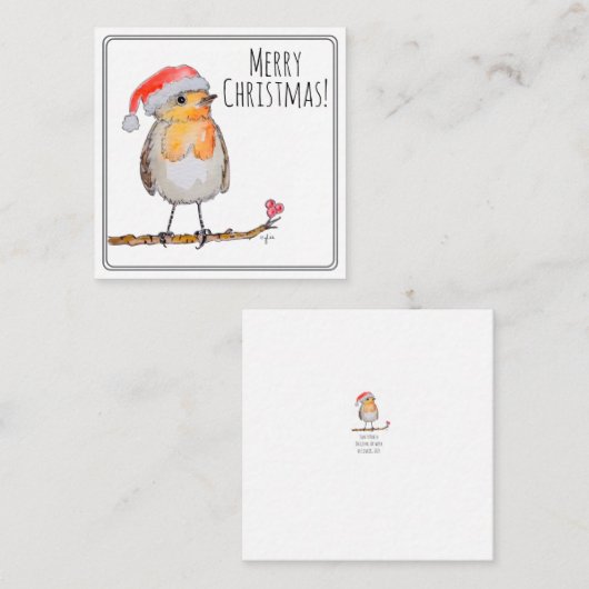 Kerstman Robin Notitiekaartje (Voorkant / Achterkant)