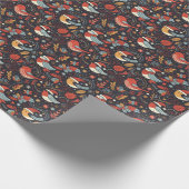 Kerstman Robins Roemeense Vlag kleuren Cadeaupapier (Hoek)