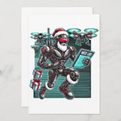 Kerstman-robot aangedreven door AI met drones en K Kaart (Voorkant / Achterkant)