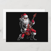 Kerstman Rock & Roll Gitarist Feestdagenkaart (Voorkant / Achterkant)