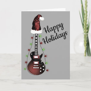 kerstman Rocker Musician Holiday Guitarist Kaart