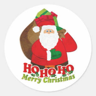 Kerstman rode & groene sticker