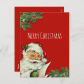  Kerstman Rode Kerstmis Groet Feestdagenkaart (Voorkant / Achterkant)