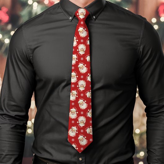  Kerstman Rode Kerstmissneeuwvlok Stropdas