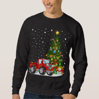 Kerstman Rode Vrachtwagen Xmas Boom Verlichting Ro Trui