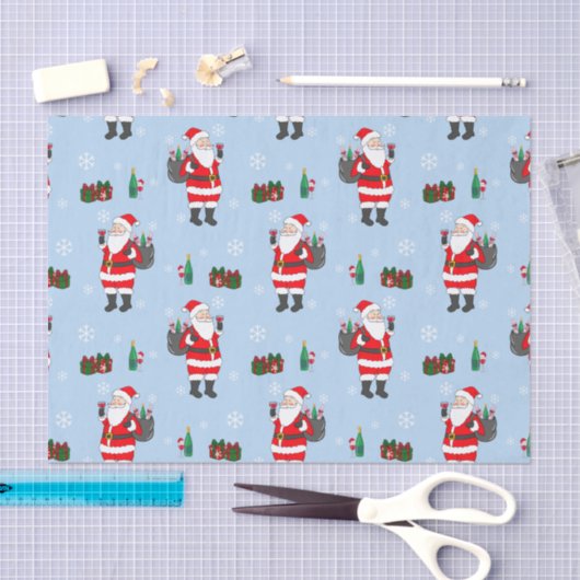 Kerstman rode wijn tissuepapier (Craft)