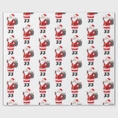 Kerstman Rode Wijnliefhebber Cadeaupapier (Vlak)