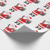 Kerstman Rode Wijnliefhebber Cadeaupapier (Hoek)