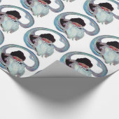 kerstman Roken een pijp Cadeaupapier (Hoek)