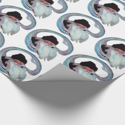  kerstman Roken een pijp Cadeaupapier (Hoek)