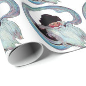 kerstman Roken een pijp Cadeaupapier (Rol Hoek)