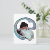  kerstman Roken een pijp Feestdagenkaart (Staand voorkant)