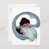  kerstman Roken een pijp Feestdagenkaart (Voorkant / Achterkant)