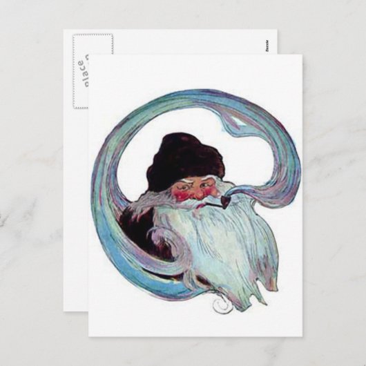  kerstman Roken een pijp Feestdagenkaart (Voorkant / Achterkant)