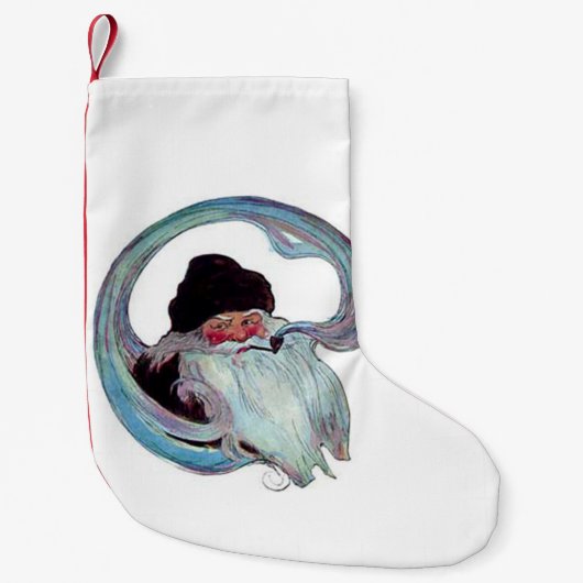  kerstman Roken een pijp Kleine Kerstsok (Voorkant)