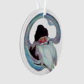 kerstman Roken een pijp Ornament (voorkant)