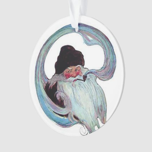 kerstman Roken een pijp Ornament (voorkant)