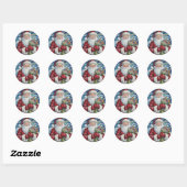 Kerstman Rolstickers Ronde Sticker (Vel)