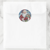 Kerstman Rolstickers Ronde Sticker (Tas)