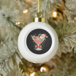 Kerstman Rommelig Martini Glas Kerstmis Keramische Bal Ornament
