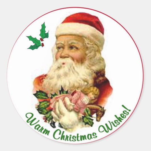 kerstman ronde afdichtingen 6 sticker (Voorkant)