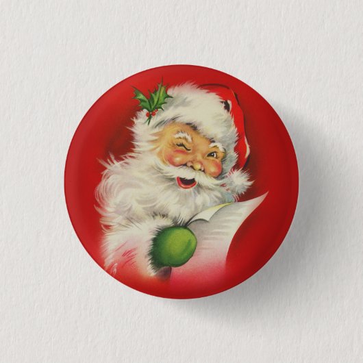 kerstman ronde button 3,2 cm (Voorkant)