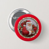 kerstman ronde button 5,7 cm (Voorkant /achterkant)