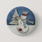 Kerstman Ronde Button 5,7 Cm (Voorkant)