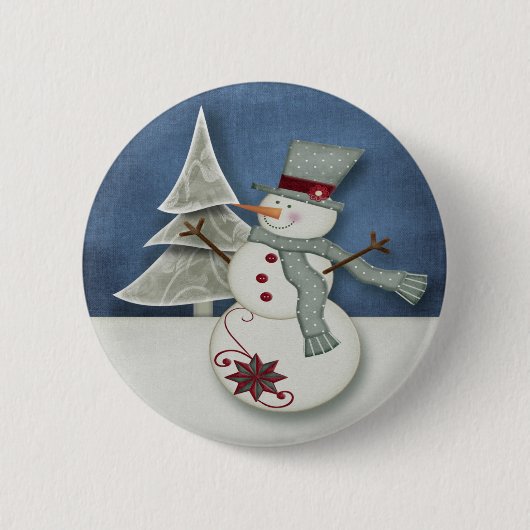 Kerstman Ronde Button 5,7 Cm (Voorkant)