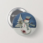 Kerstman Ronde Button 5,7 Cm (Voorkant /achterkant)