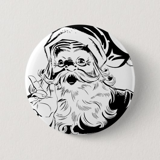 kerstman ronde button 5,7 cm (Voorkant)