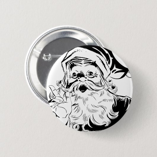 kerstman ronde button 5,7 cm (Voorkant /achterkant)