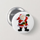Kerstman Ronde Button 5,7 Cm (Voorkant /achterkant)