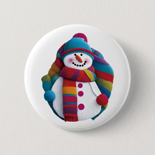 Kerstman Ronde Button 5,7 Cm (Voorkant)