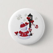 Kerstman Ronde Button 5,7 Cm (Voorkant)