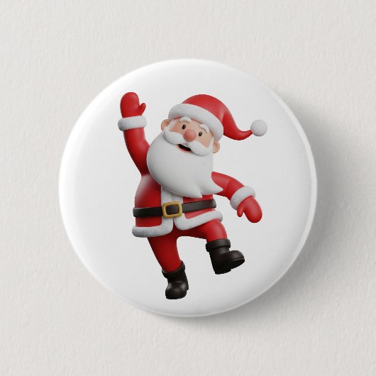Kerstman Ronde Button 5,7 Cm (Voorkant)