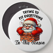 Kerstman Ronde Button 6,0 Cm (Voorkant /achterkant)