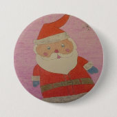 kerstman ronde button 7,6 cm (Voorkant)