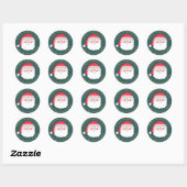 Kerstman Ronde Kerststicker | Gepersonaliseerd Sticker (Vel)
