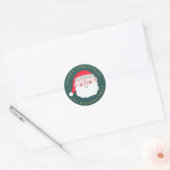 Kerstman Ronde Kerststicker | Gepersonaliseerd Sticker (Envelop)
