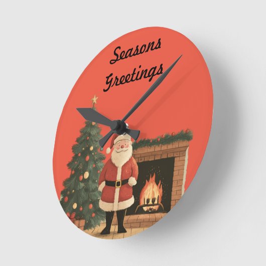 kerstman ronde klok (Hoek)