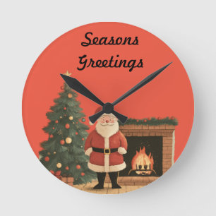 kerstman ronde klok