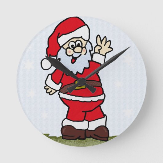 kerstman ronde klok (Voorkant)