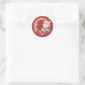 Kerstman Ronde Sticker (Tas)