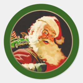 kerstman ronde sticker