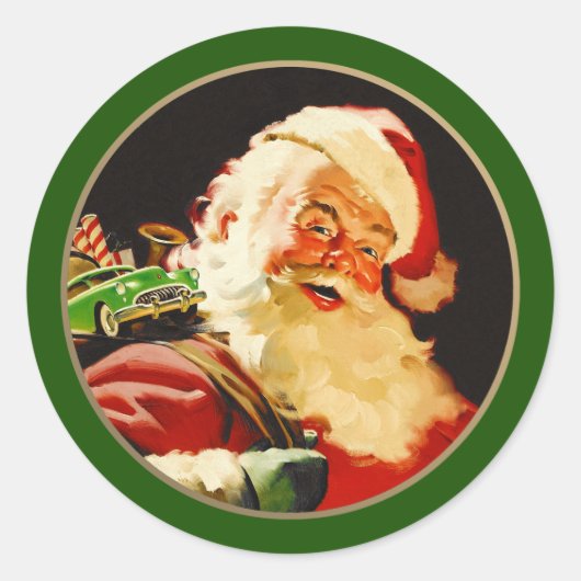 kerstman ronde sticker (Voorkant)