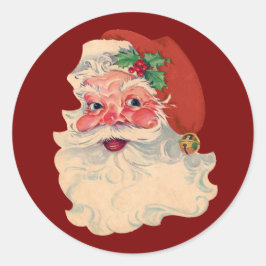 kerstman ronde sticker