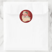 kerstman ronde sticker (Tas)